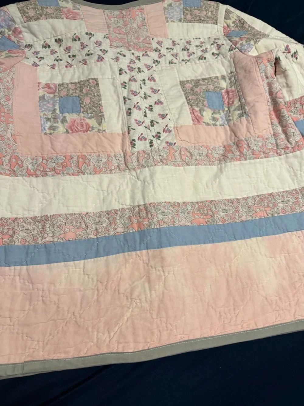 Final Sale! Bundle! ✨Vintage✨ Cottagecore Patchwork Quilted Jacket -Pink & Blue - Picture 9 of 13